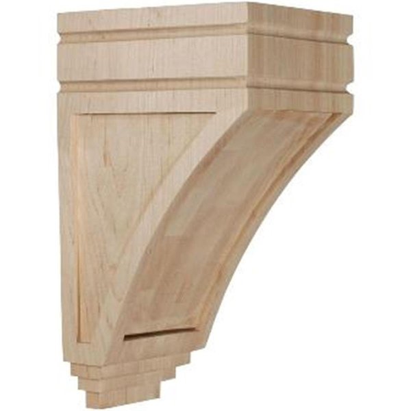 Dwellingdesigns 5 in. W x 6 in. D x 10.5 in. H Medium San Juan Wood Corbel, Red Oak, Architectural Accent DW2572677